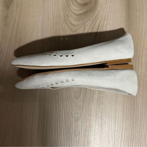 Sacha London Cream Sparkle Cut Out Flats Size 37 USA 6.5 Vintage - Picture 10 of 15